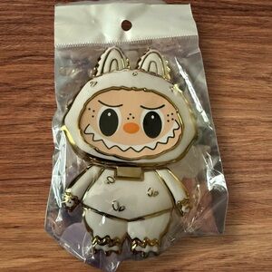 New Labubu Phone Stand with Mirror 
Color White and Gold